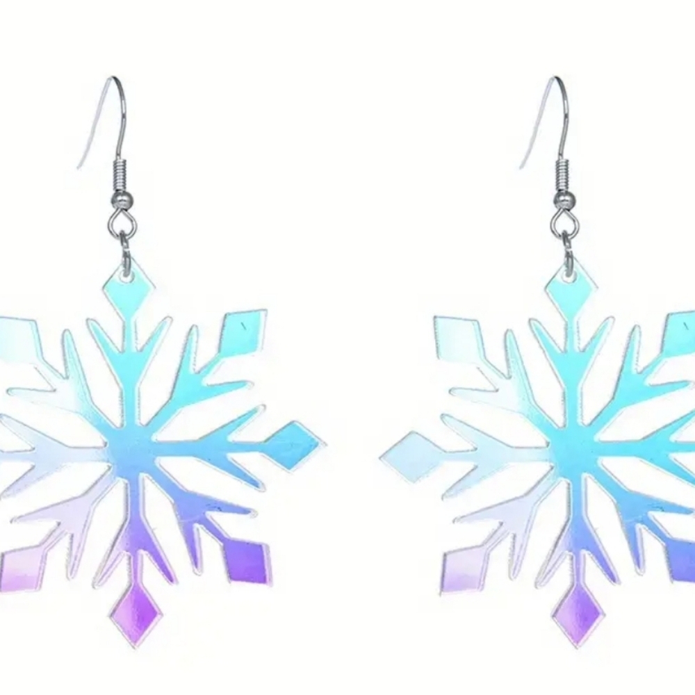⭐️3 For$20⭐️Fashion Jewelry Blue Snowflake Earrings